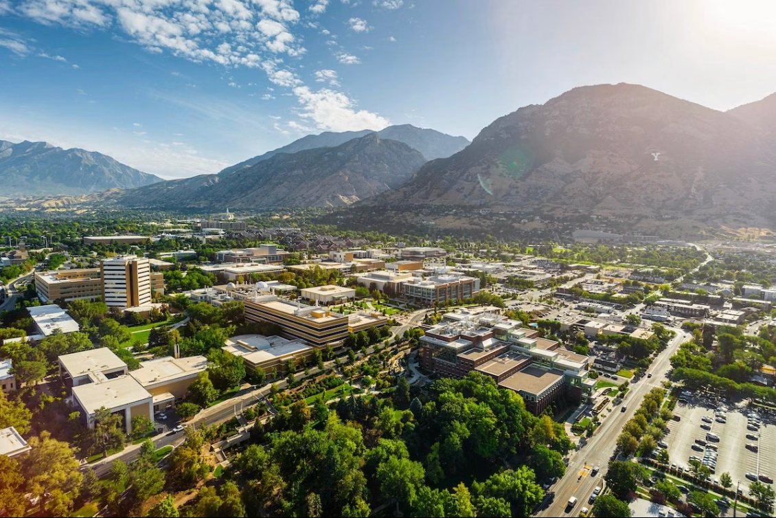 Salt Lake City and surrounding mountains